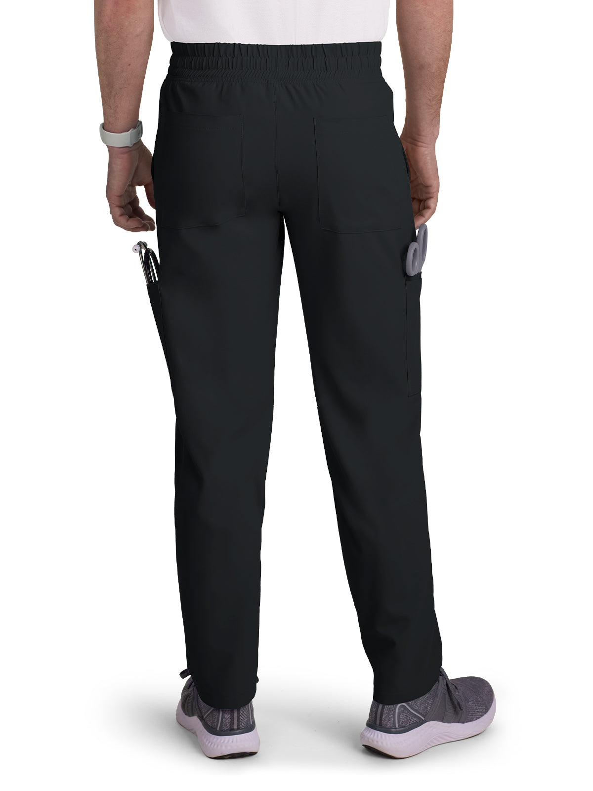 Men's 6-Pocket Drawstring Elastic Waist Neuro Pant - C601 - Black