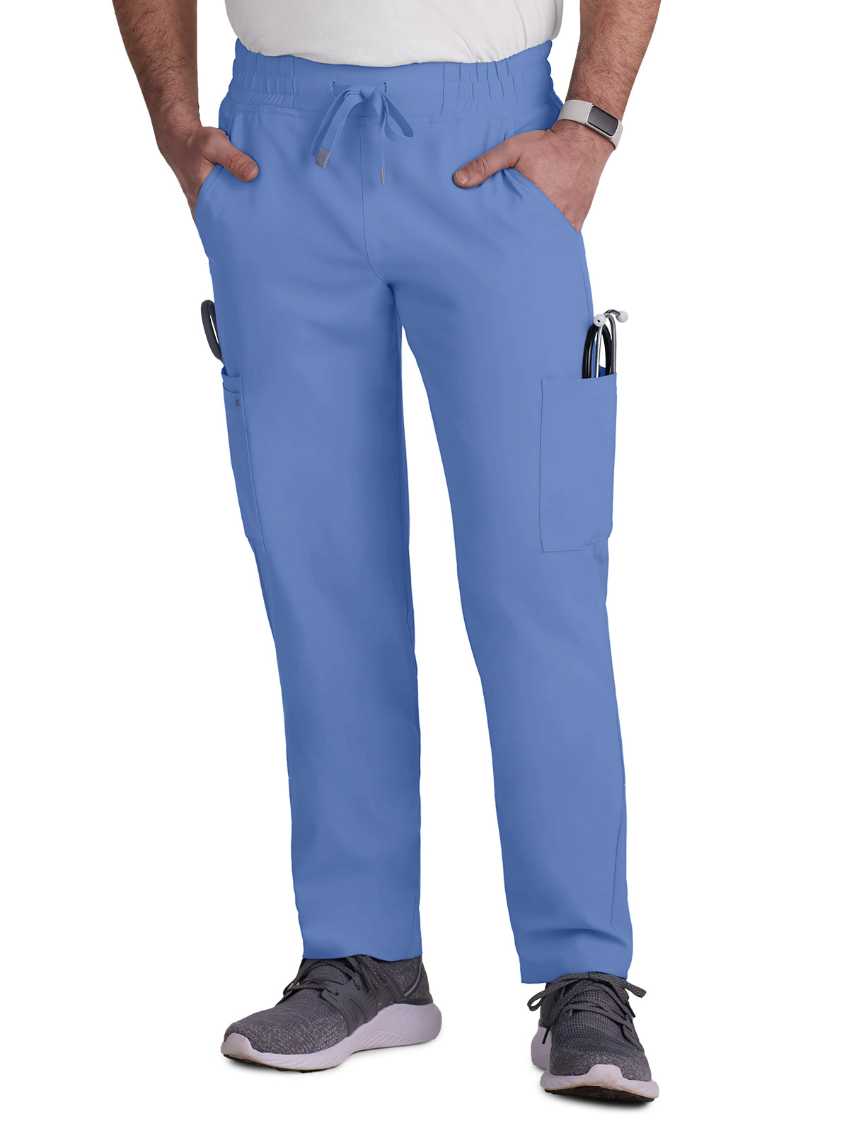 Men's Six-Pocket Drawstring Elastic Waist Neuro Pant - C601 - True Ceil