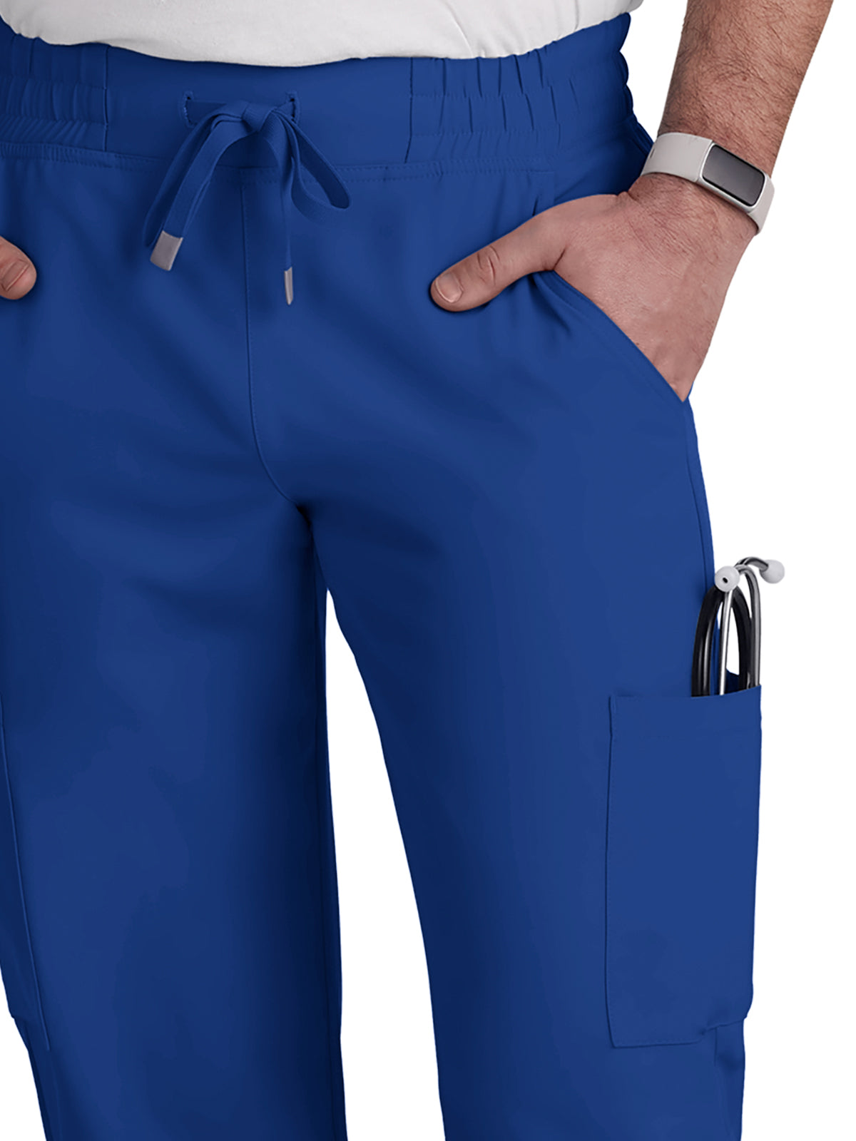 Men's 6-Pocket Drawstring Elastic Waist Neuro Pant - C601 - Galaxy