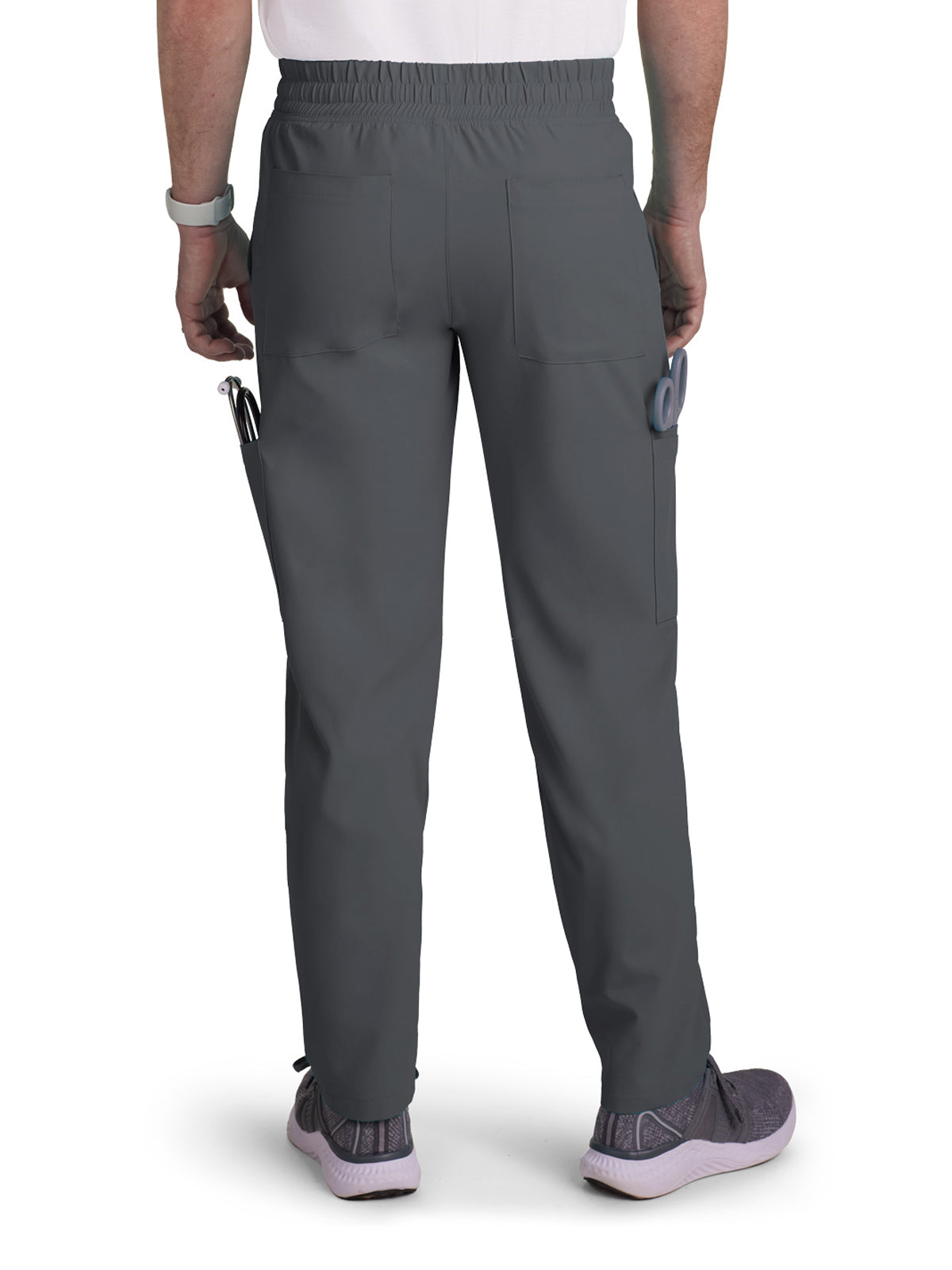 Men's 6-Pocket Drawstring Elastic Waist Neuro Pant - C601 - Pewter