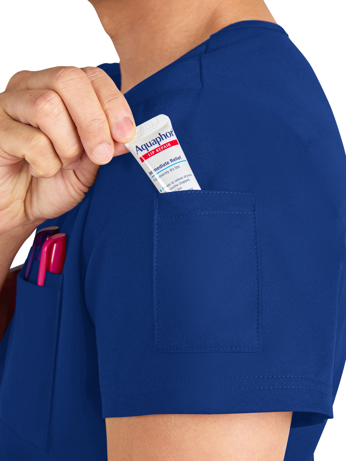 Men's Chest Pocket V-Neck Arthro Top - C650 - Galaxy