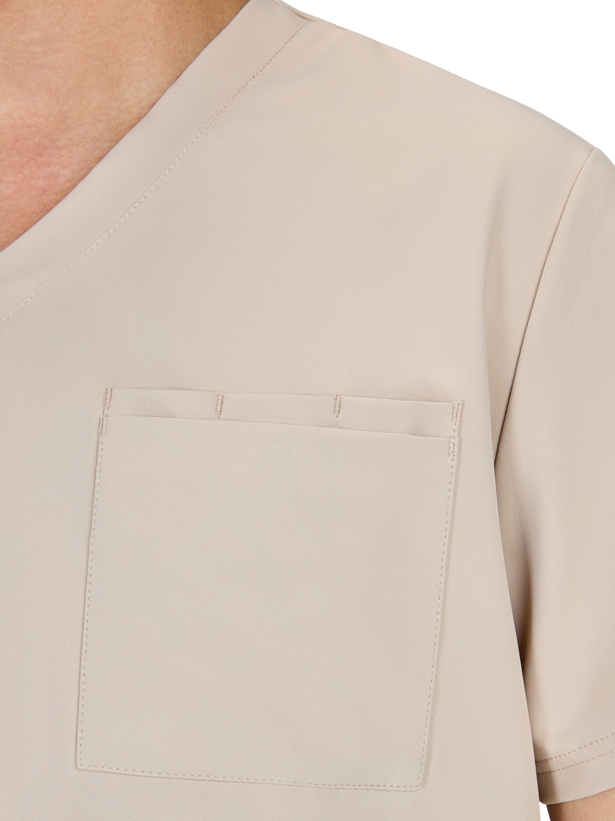 Men's Chest Pocket V-Neck Arthro Top - C650 - Khaki