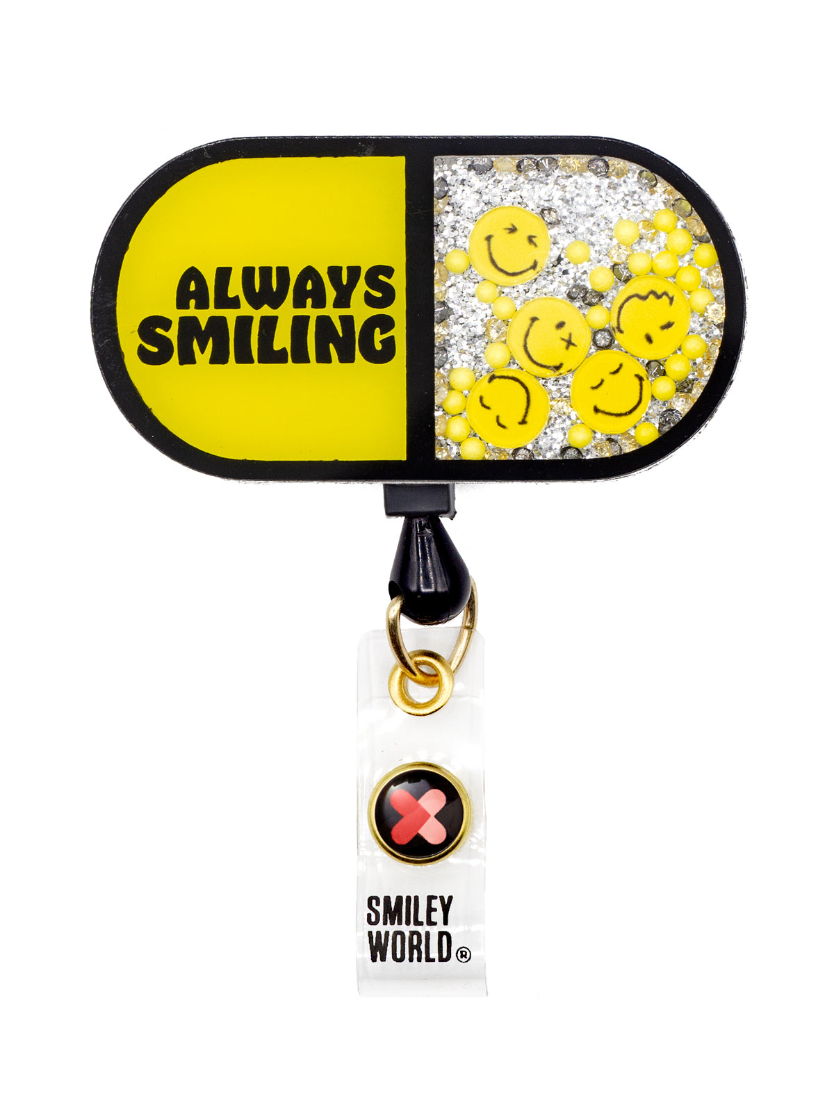 Shaker-Style Badge Reel - SA156 - Always Smiling Pill