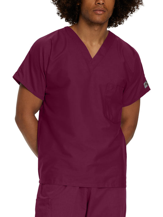 Unisex One-Pocket Dolman Sleeve Tuckable V-Neck Top - 71221 - Wine