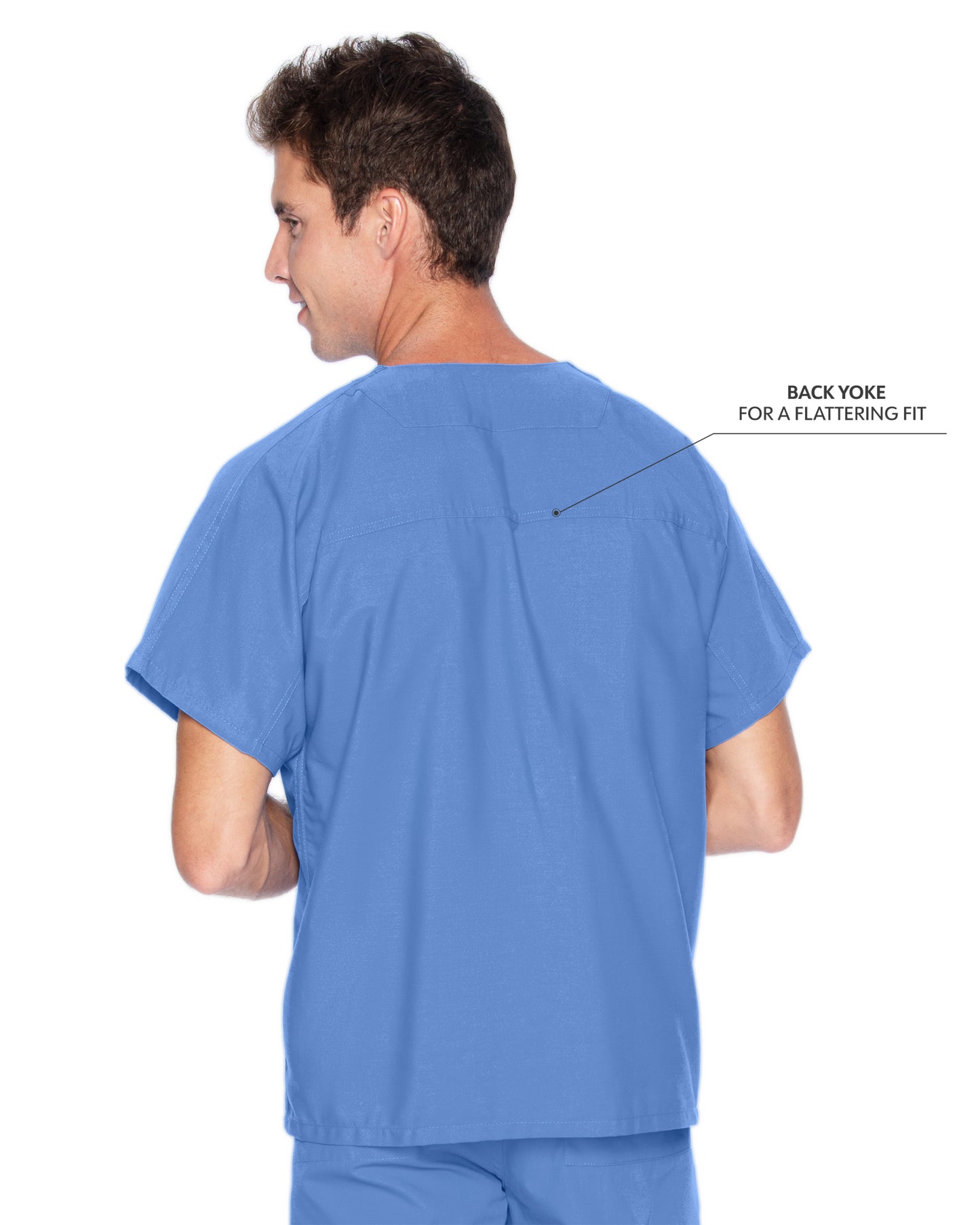 Unisex Reversible 1-Pocket V-Neck Top - 7502 - Ceil Blue
