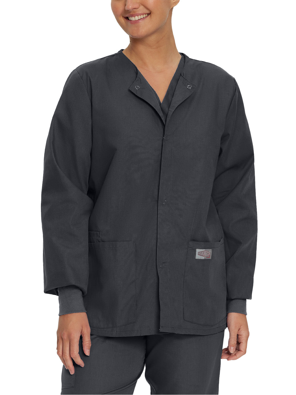 Unisex Three-Pocket Snap-Front Warm-Up Jacket - 75231 - Graphite