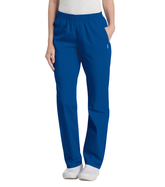Women's Two-Pocket High-Rise Elastic Waist Straight Leg Pant - 8327 - Galaxy Blue