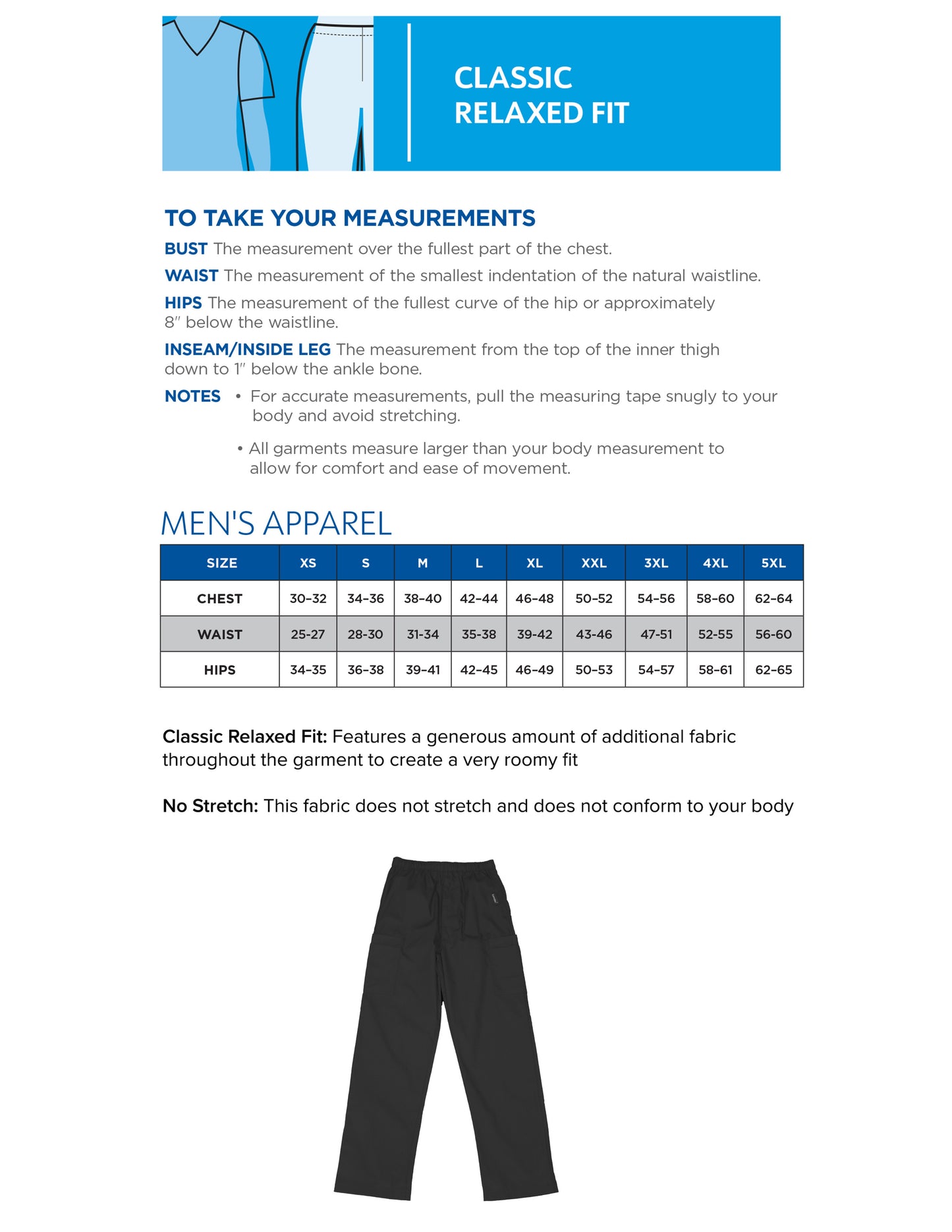 Men's 7-Pocket High-Rise Elastic Waist Cargo Pant - 8555 - Navy