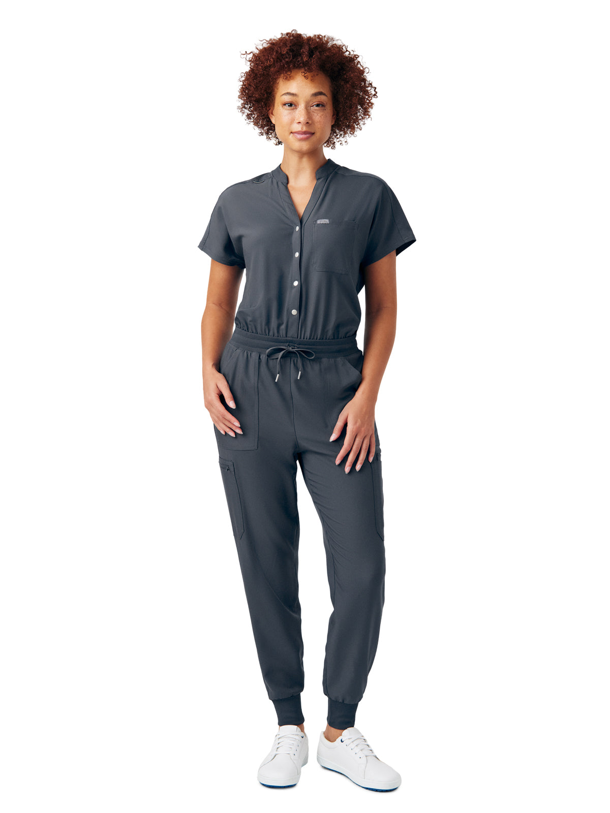 Women's Eight-Pocket Cargo Jumpsuit - LO603 - Pewter