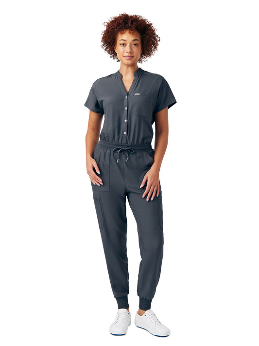 Women's Eight-Pocket Cargo Jumpsuit - LO603 - Pewter