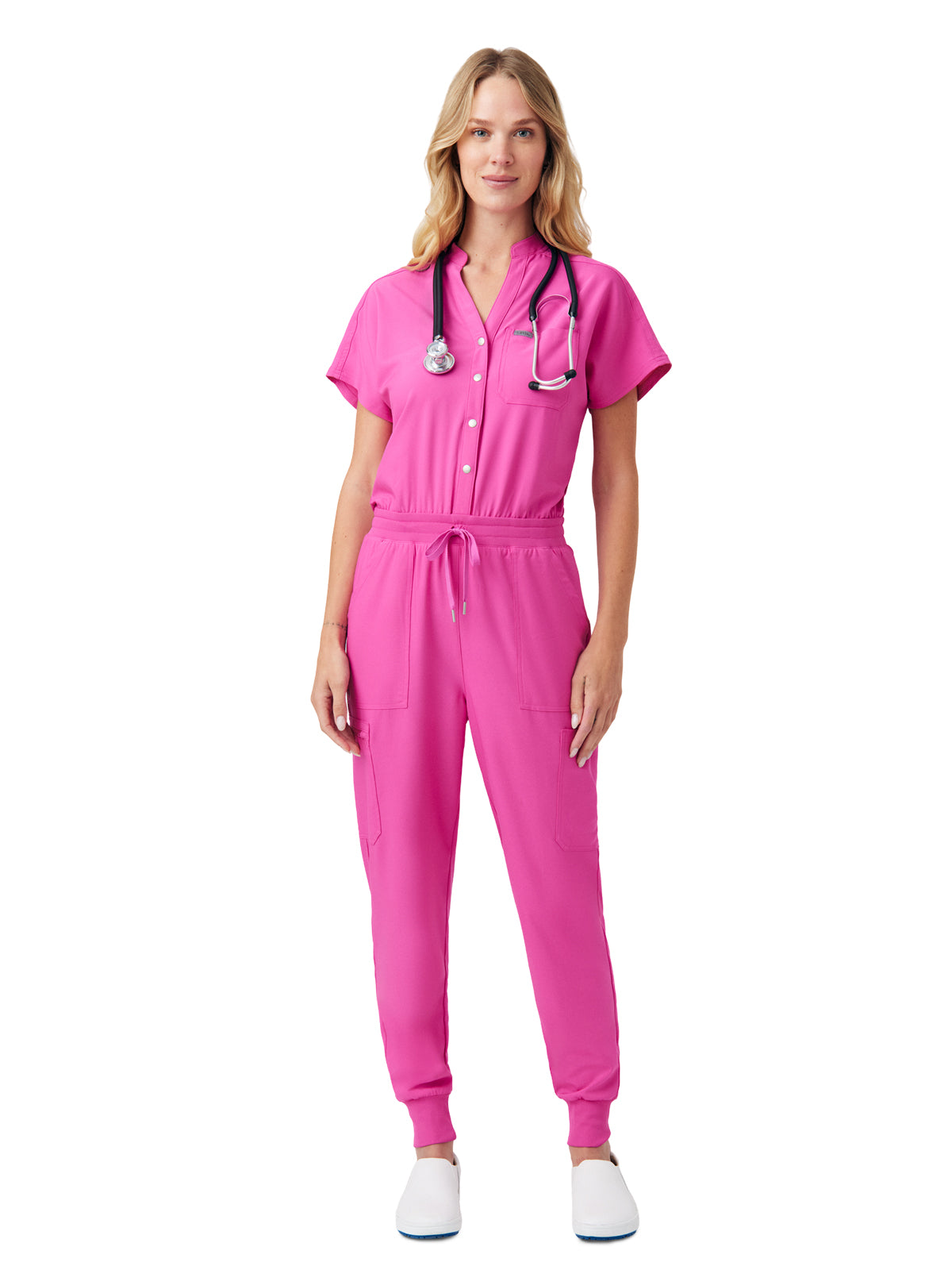 Women's Eight-Pocket Cargo Jumpsuit - LO603 - Rose Violet
