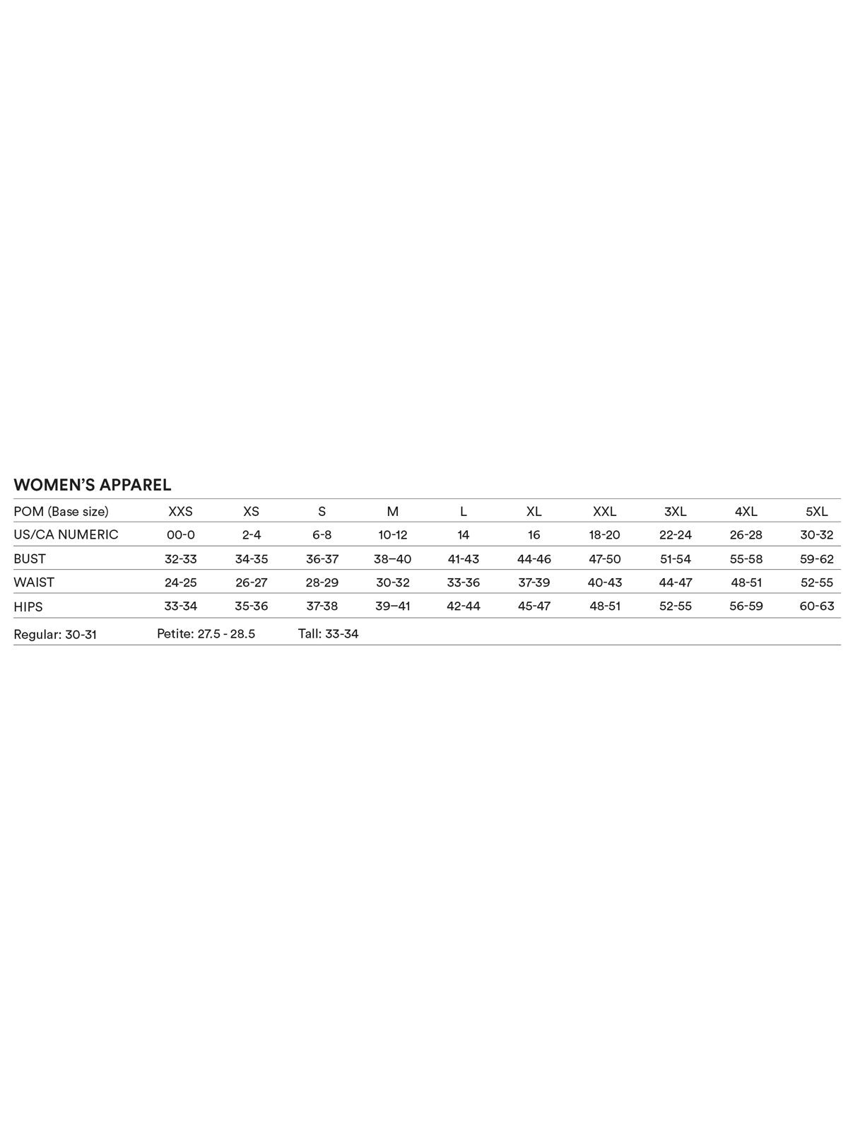 SIZECHART