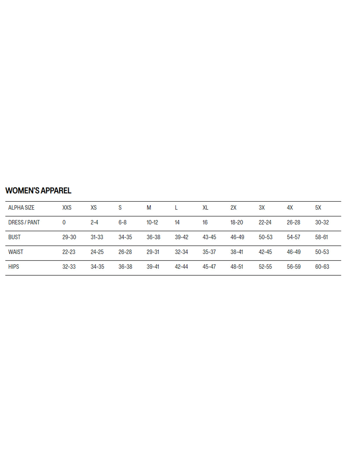 SIZECHART