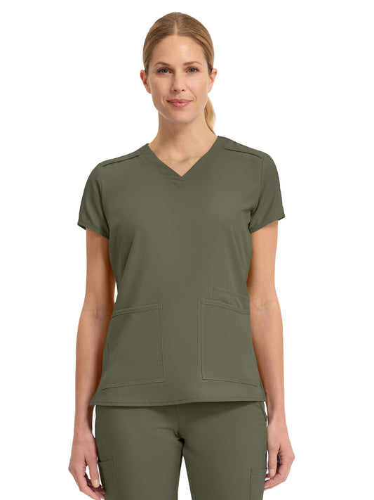 Women's 3-Pocket Shoulder Binding Top - 2411 - Olive
