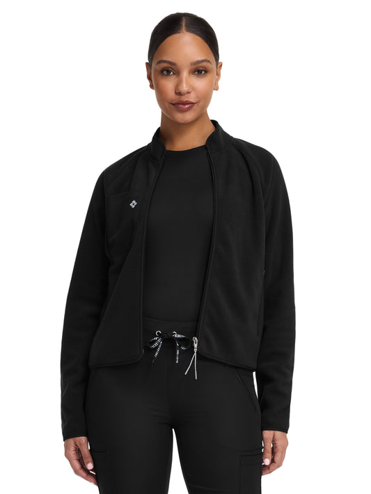 Women's 5-Pocket Fleece Warm Up Jacket - 384 - Black