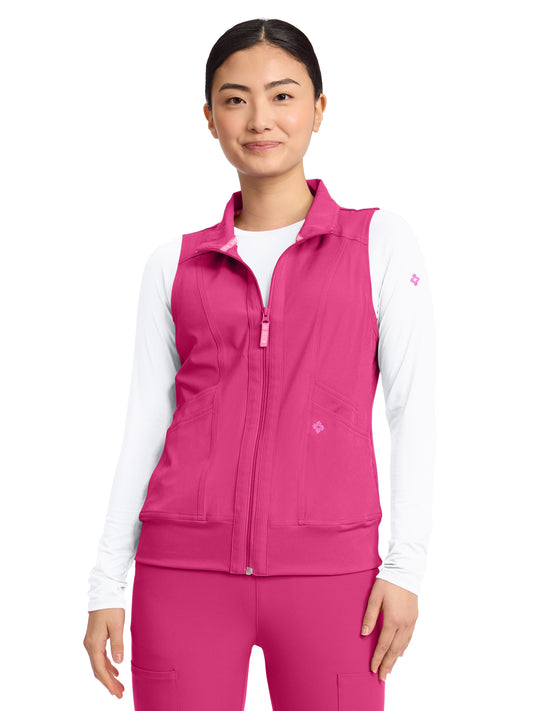 Women's 4-Pocket Zip Front Vest - 500 - Pink Power