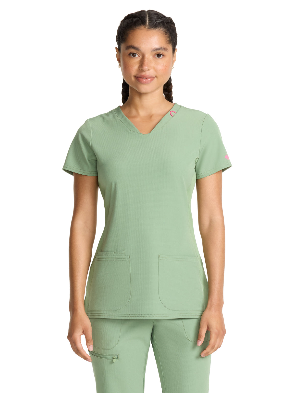 Women's 3-Pocket V-Neck Top - 702 - Beyond Green