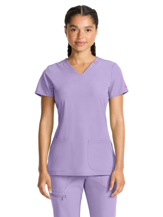 Women's 3-Pocket V-Neck Top - 702 - Digital Lavender