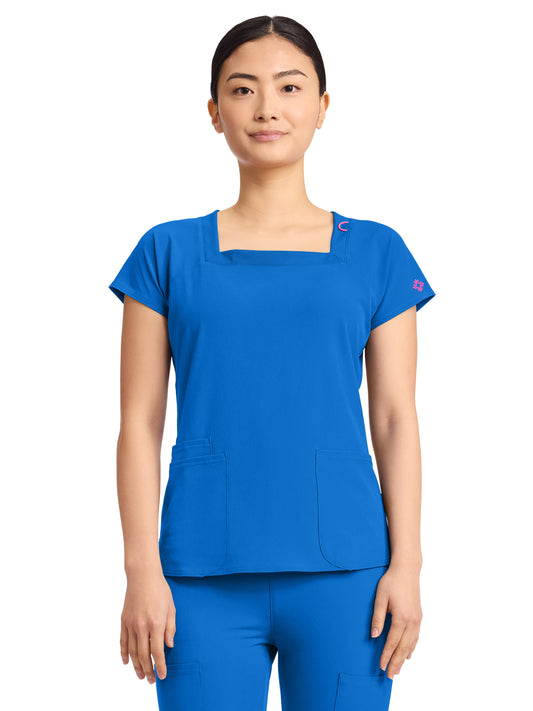 Women's 3-Pocket Square Neck Scrub Top - 704 - Royal