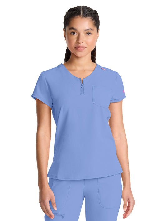 Women's 1-Pocket V-Neck Top - 705 - Ciel
