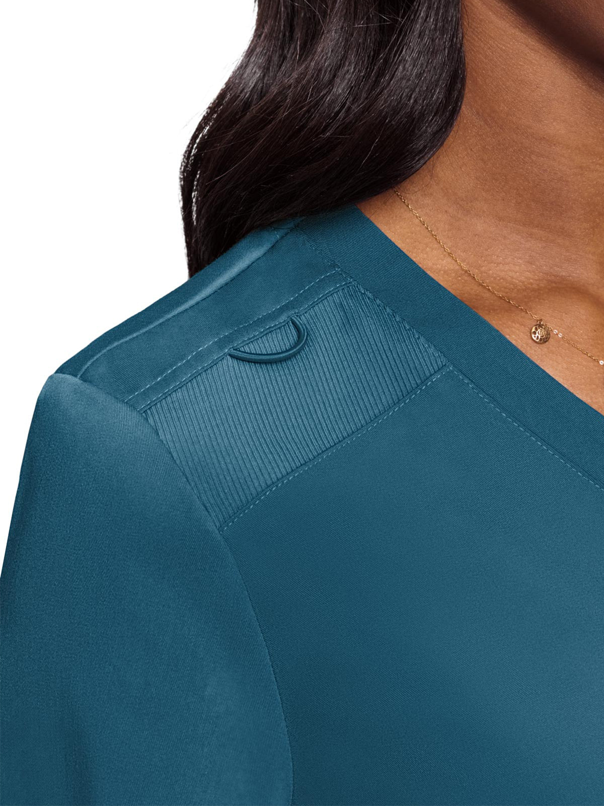 Women's 1-Pocket V-Neck Top - 7448 - Caribbean