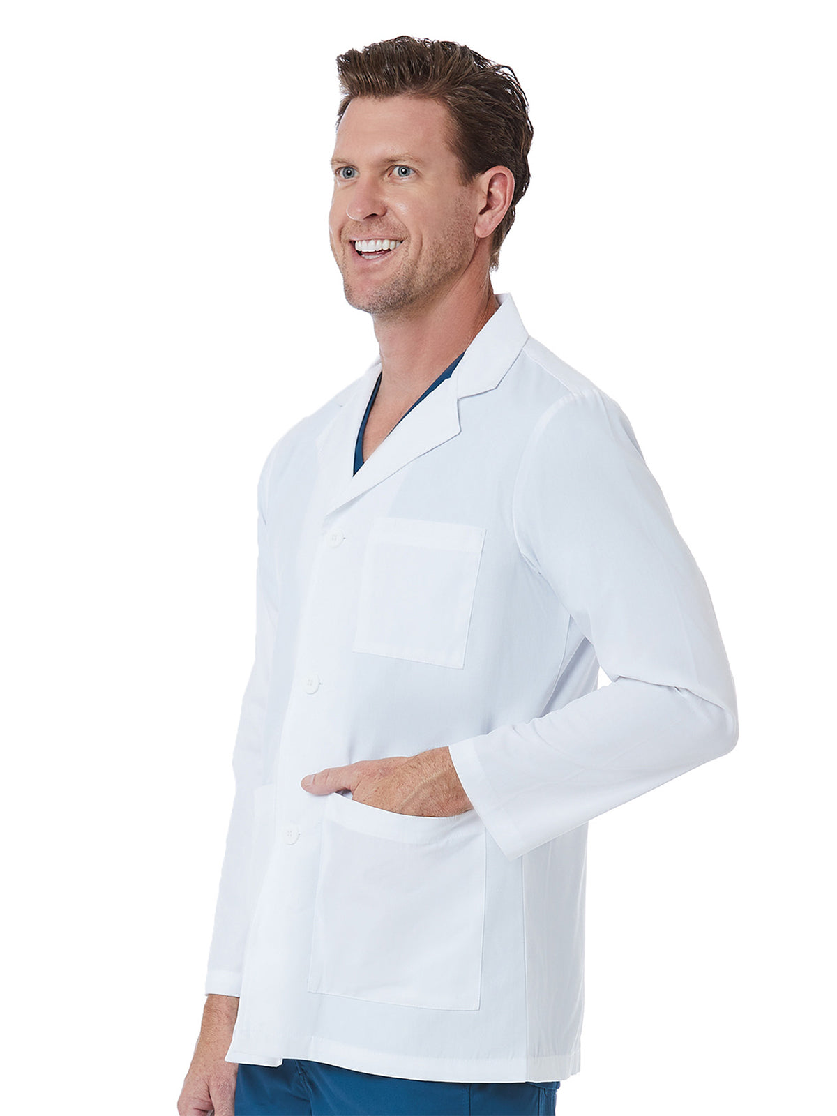 Men's Three-Pocket 30" Consultation Lab Coat - 7216 - White