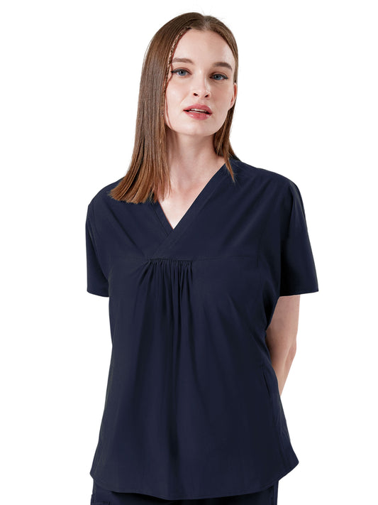 Women's Two-Pocket Shirred Nova Top - 1088 - Navy