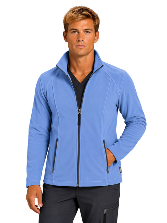 Men's Two-Pocket Bonded Fleece Full Zip Jacket - 6555 - Ceil Blue
