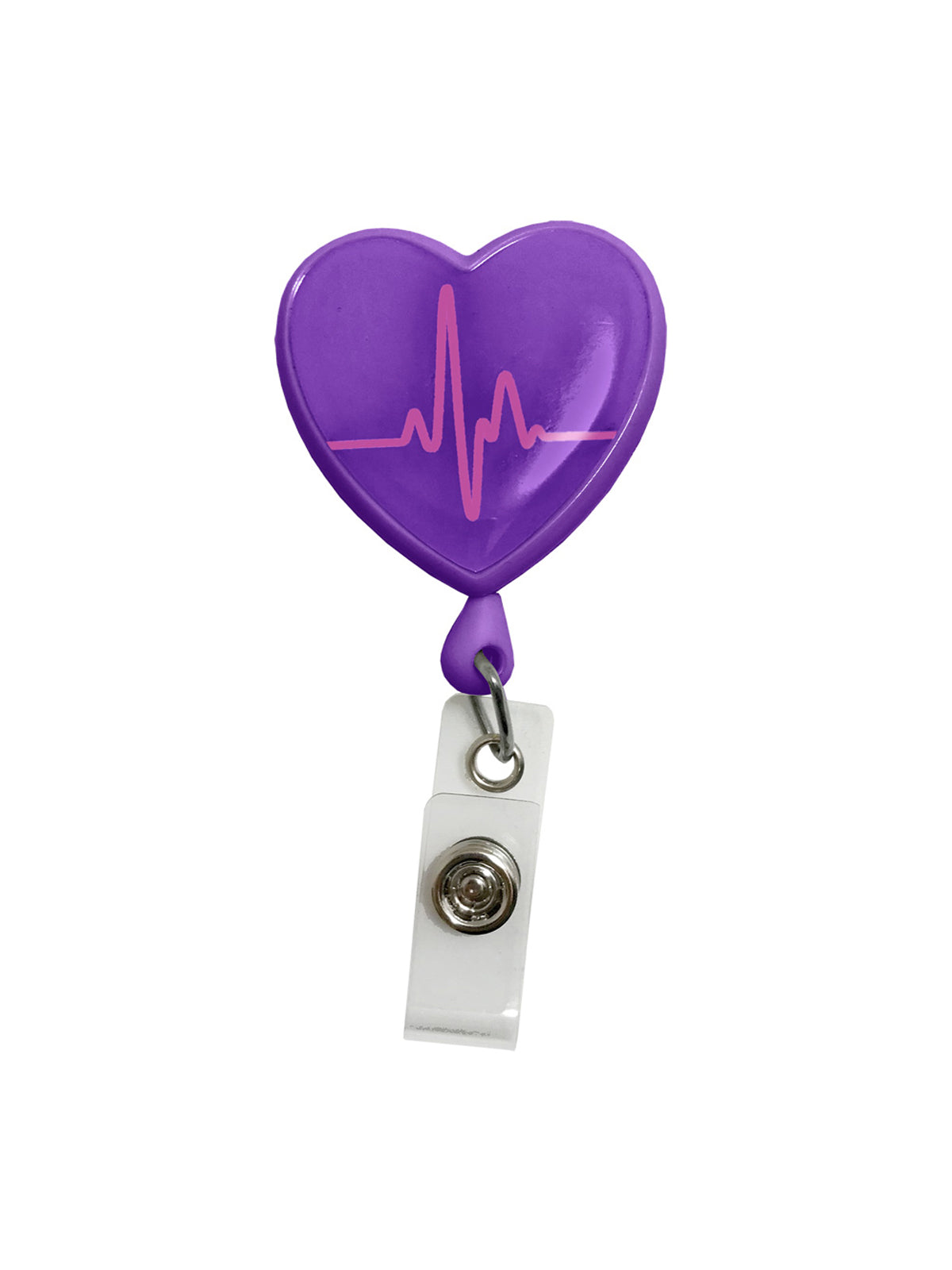 Retracteze™ ID Holder - 13 - EKG Heart Purple