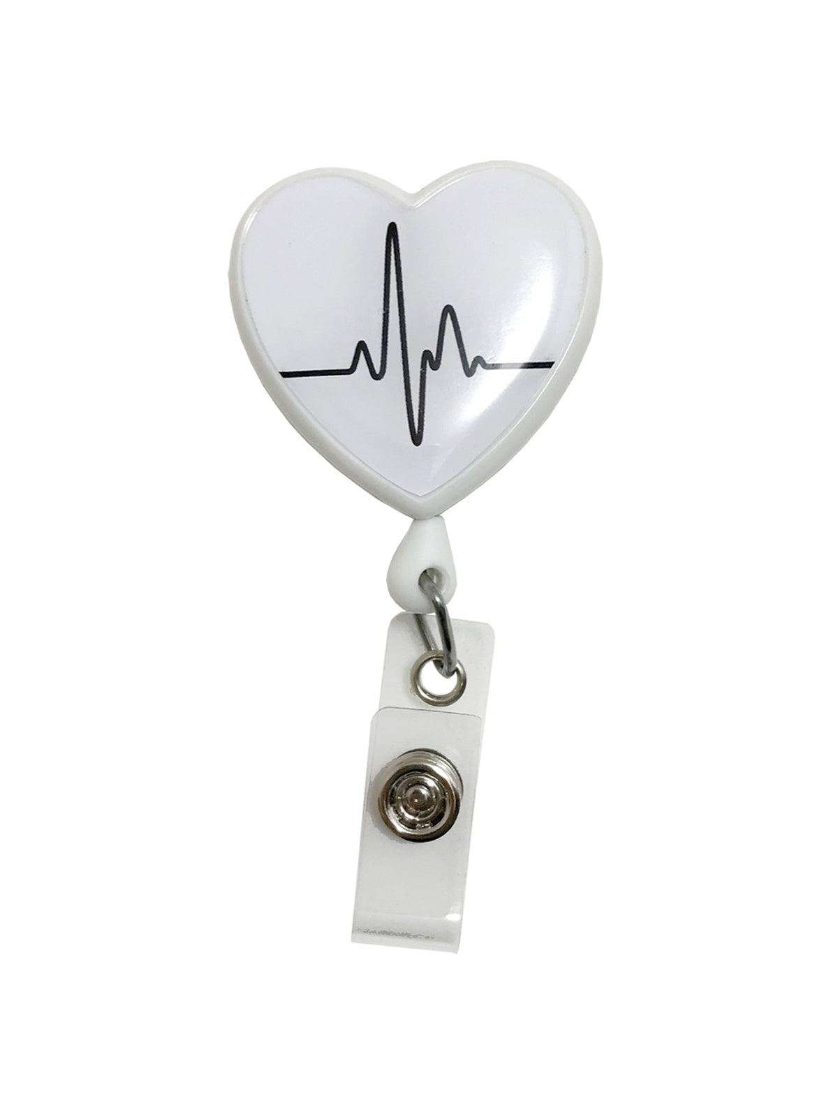 Retracteze™ ID Holder - 13 - EKG Heart White