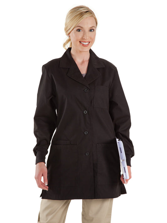 Women's Four-Pocket Fashion Lab Coat - 5820 - Black