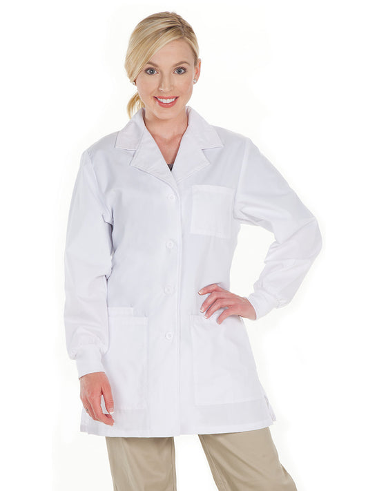Women's Four-Pocket Fashion Lab Coat - 5820 - White