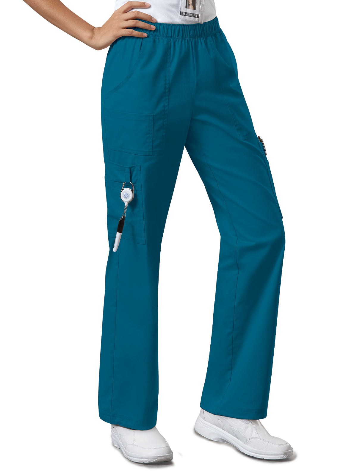 Women's Mid Rise Pull-On Cargo Pant - 4005 - Caribbean Blue