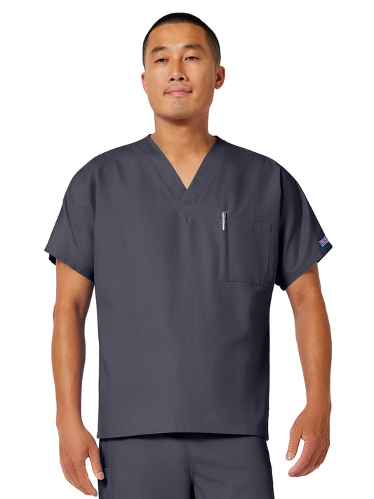 Unisex 1-Pocket V-Neck Top - 4777 - Pewter