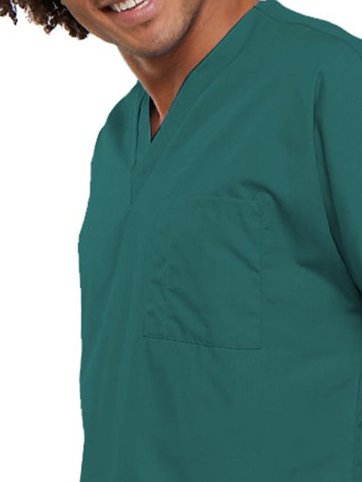 Unisex 1-Pocket V-Neck Top - 4777 - Teal Blue