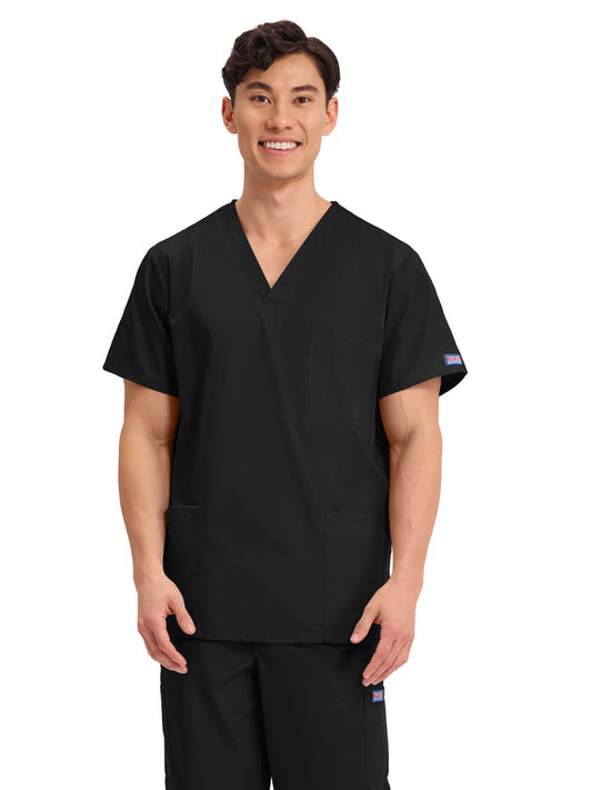 Unisex 3-Pocket V-Neck Top - 4876 - Black