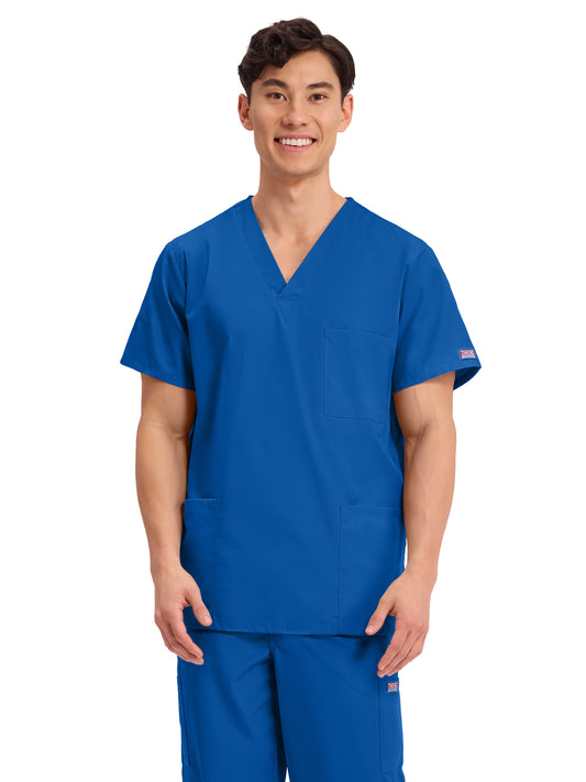 Unisex 3-Pocket V-Neck Top - 4876 - Royal