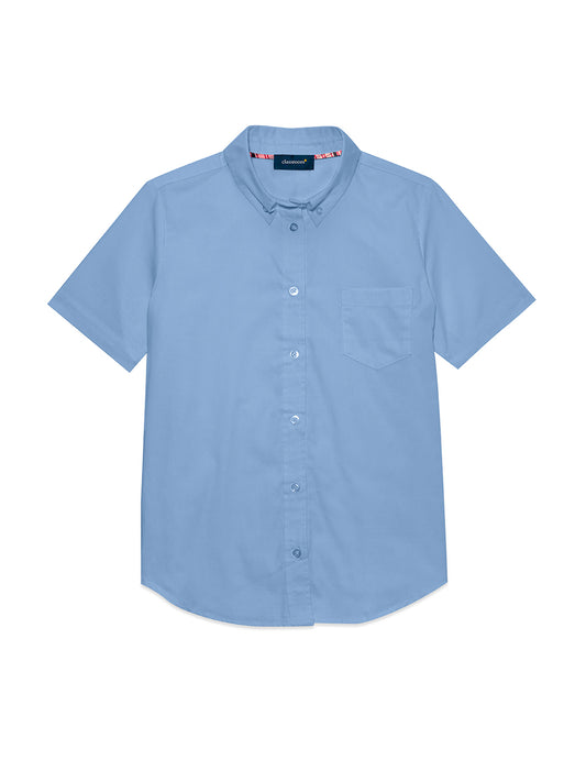 Junior Girls' Short Sleeve Oxford Shirt - 57424 - Light Blue