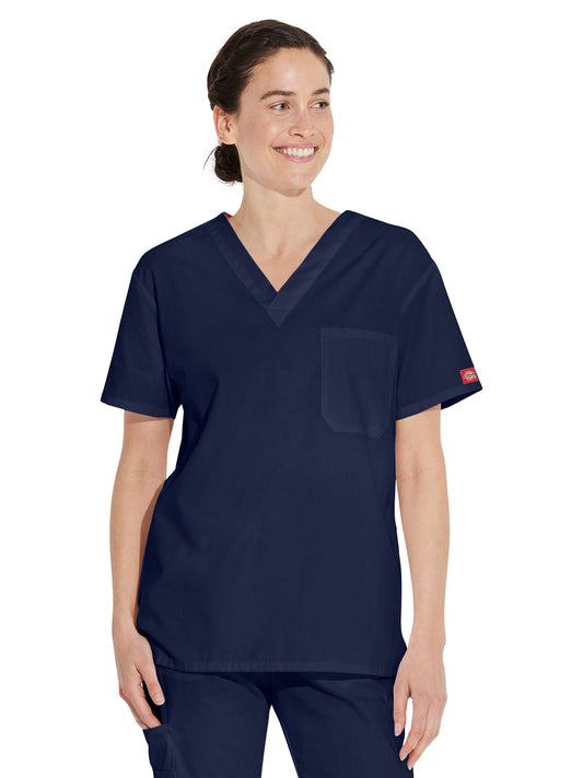 Unisex 1-Pocket Tuckable V-Neck Top - 83706 - Navy