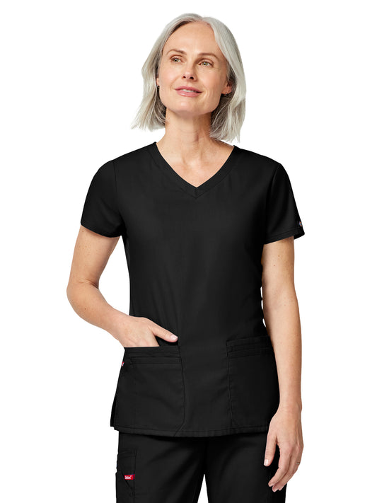 Women's 4-Pocket V-Neck Top - 85906 - Black