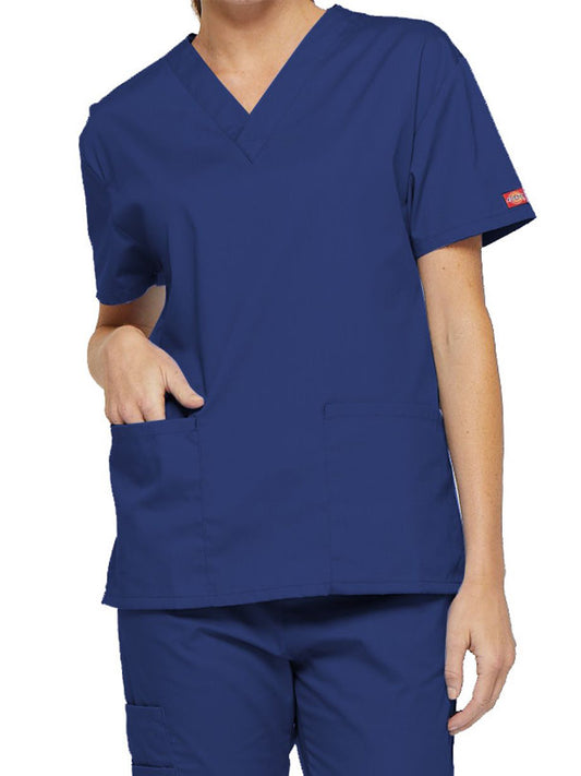Women's 2-Pocket V-Neck Top - 86706 - Galaxy Blue