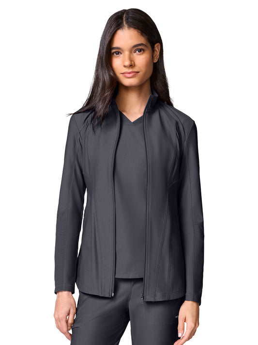 Women's 2-Pocket Full Zip Jacket - CK00032 - Pewter