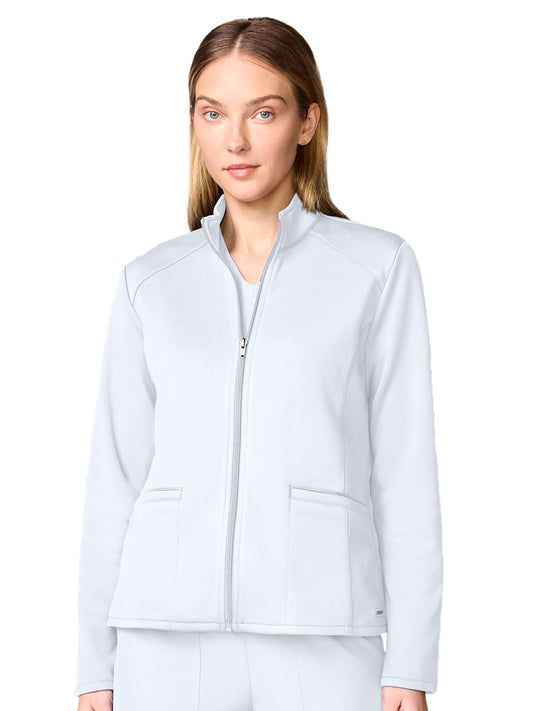 Women's 2-Pocket Fleece Jacket - CK00070 - White
