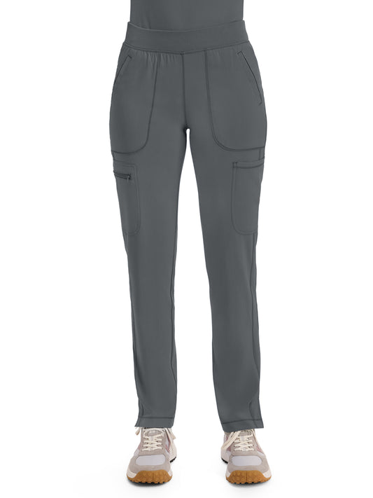 Women's 6- Pocket Mid Rise Tapered Leg Pant - CK065A - Pewter