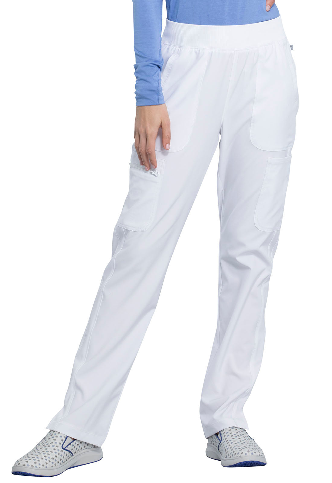 Women's Mid Rise Tapered Leg Pant - CK065A - White