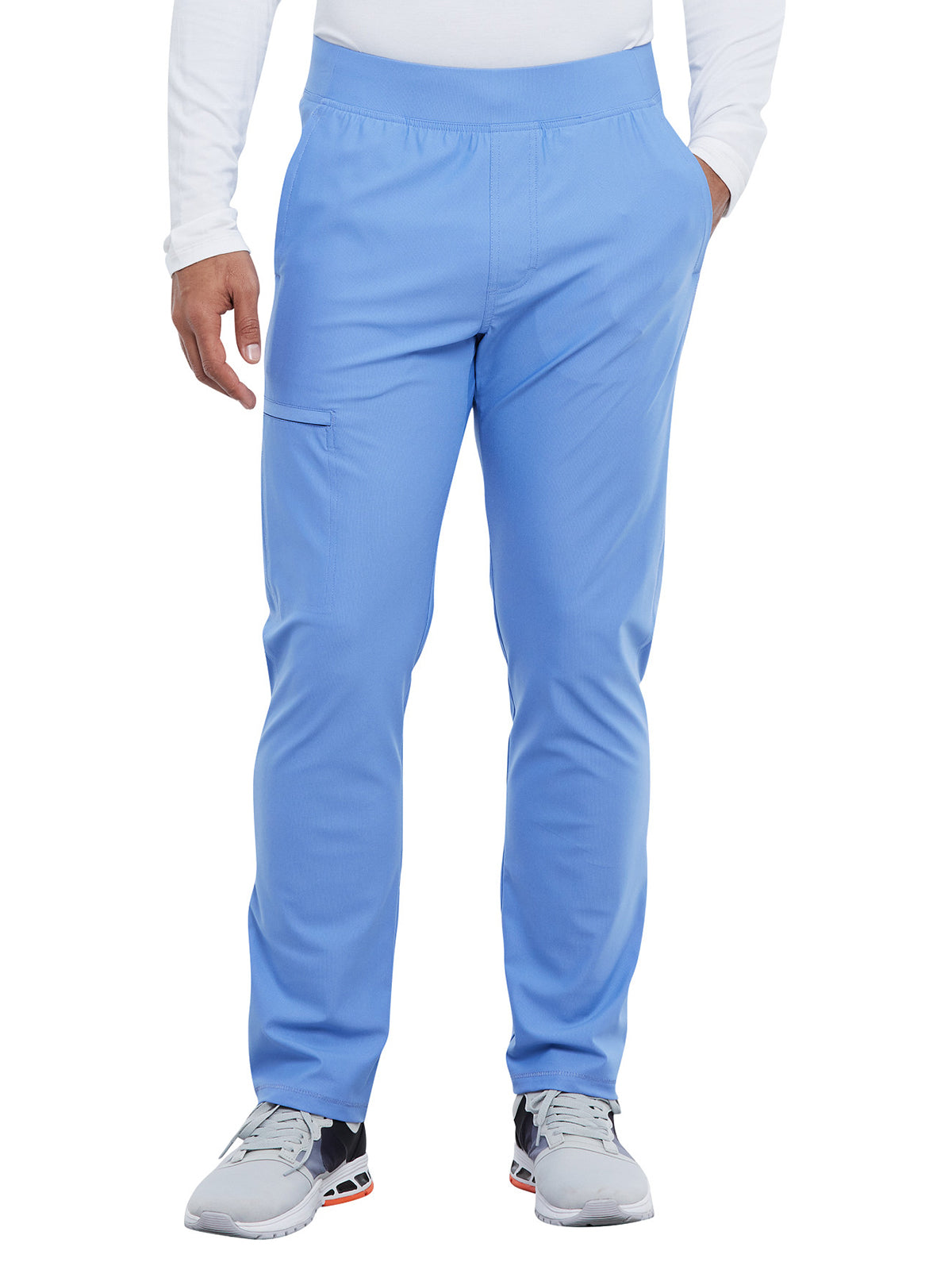 Men's Faux Front Fly Tapered Leg Pull-on Pant - CK185 - Ciel Blue