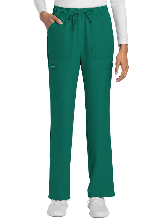 Women's 4-Pocket Drawstring Cargo Pant - CK272A - Hunter Green