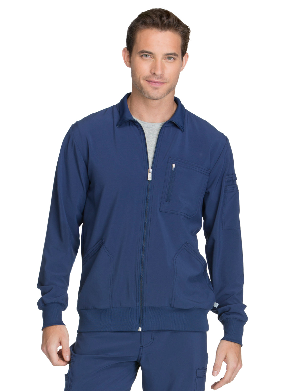 Men's 5-Pocket Zip Front Jacket - CK305A - Navy