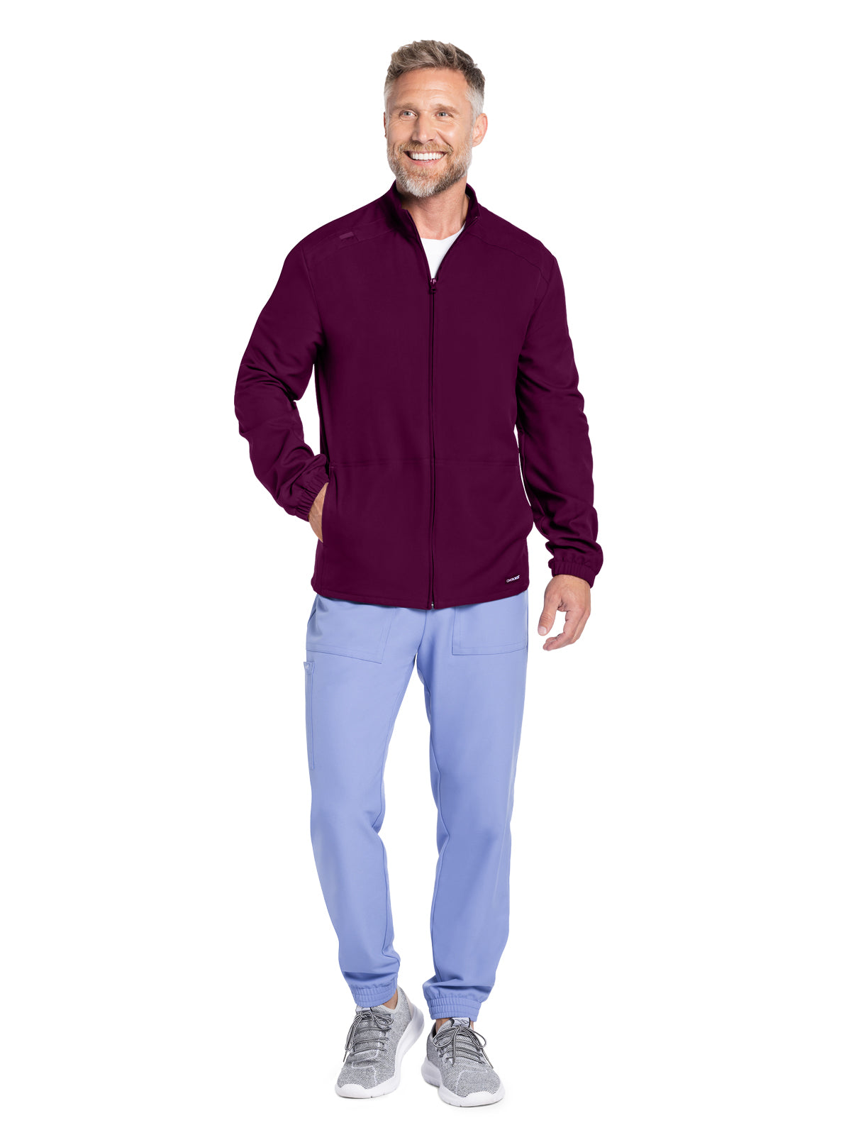 Men's 2-Pocket Zip Front Jacket - CK359A - Wine
