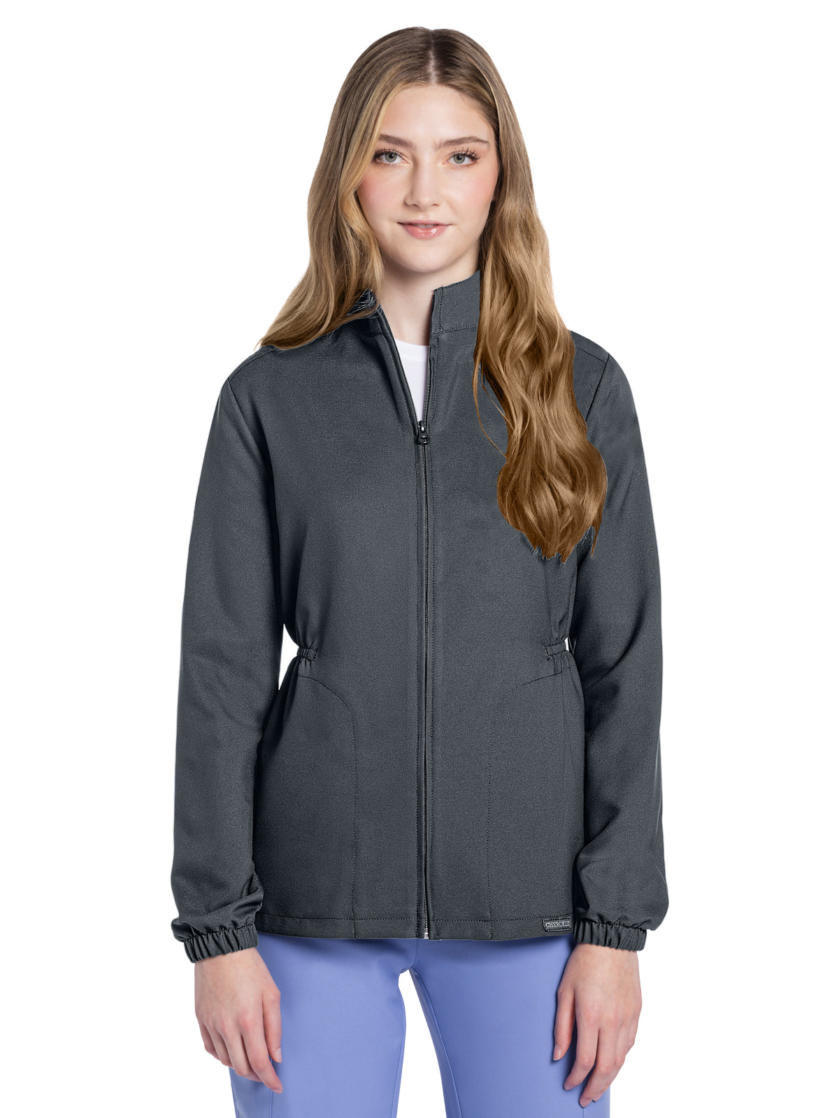Women's 2-Pocket Zip Front Jacket - CK391A - Pewter